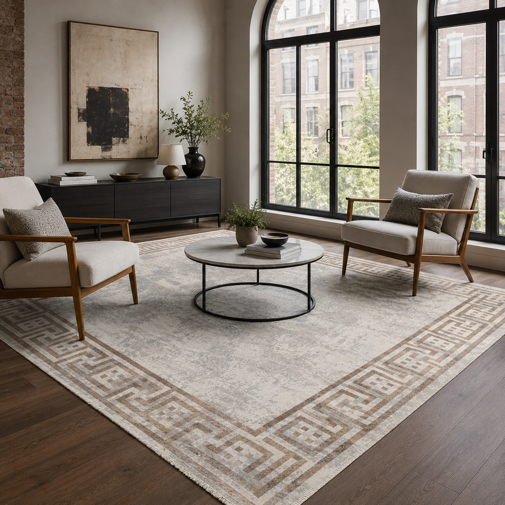 Tapis Moderne Bleu Marine Lavable Bianca, vue 7
