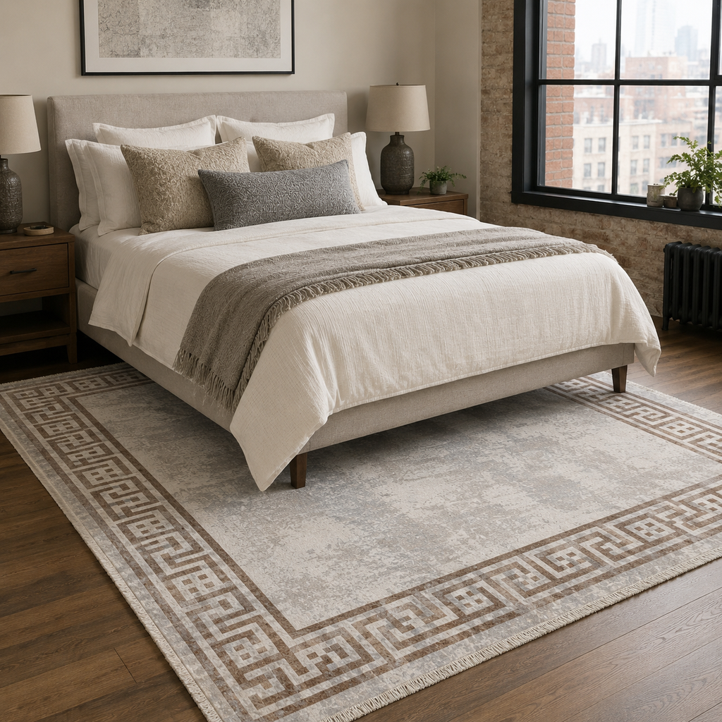 Tapis Moderne Bleu Marine Lavable Bianca, vue 8
