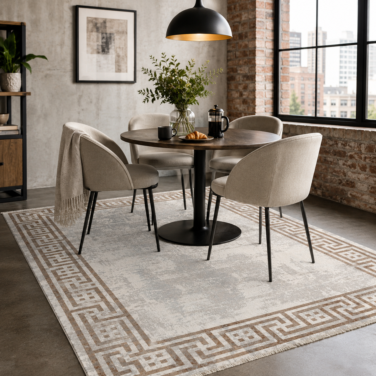 Tapis Moderne Bleu Marine Lavable Bianca, vue 10