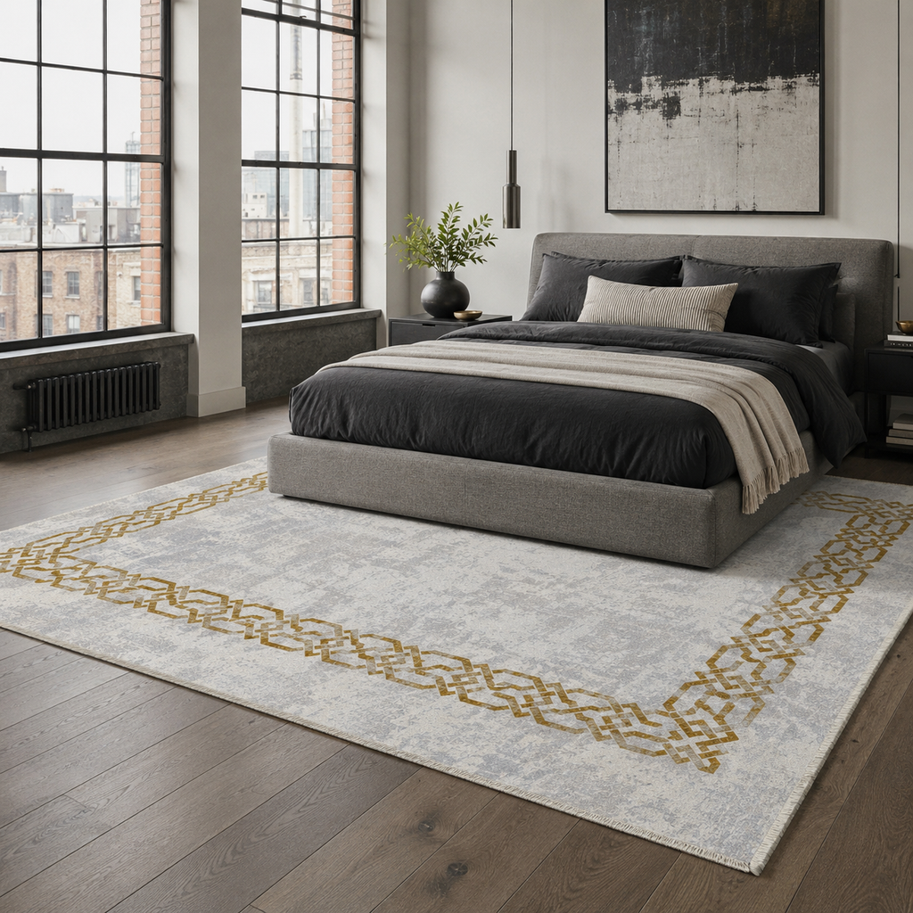 Tapis Moderne Gris Lavable Nino, vue 4