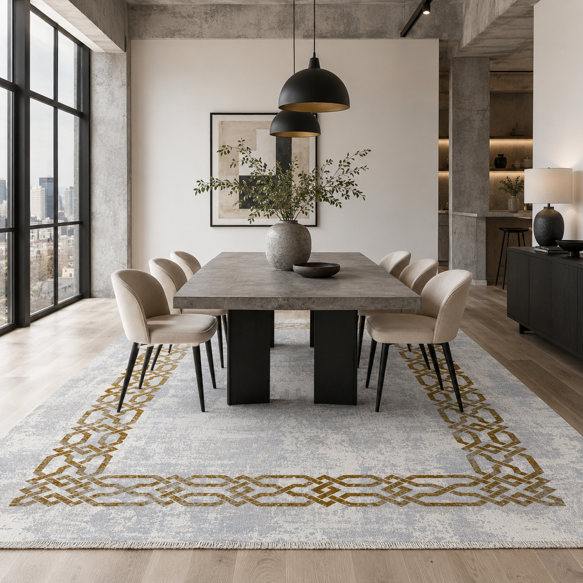Tapis Moderne Gris Lavable Nino, vue 5
