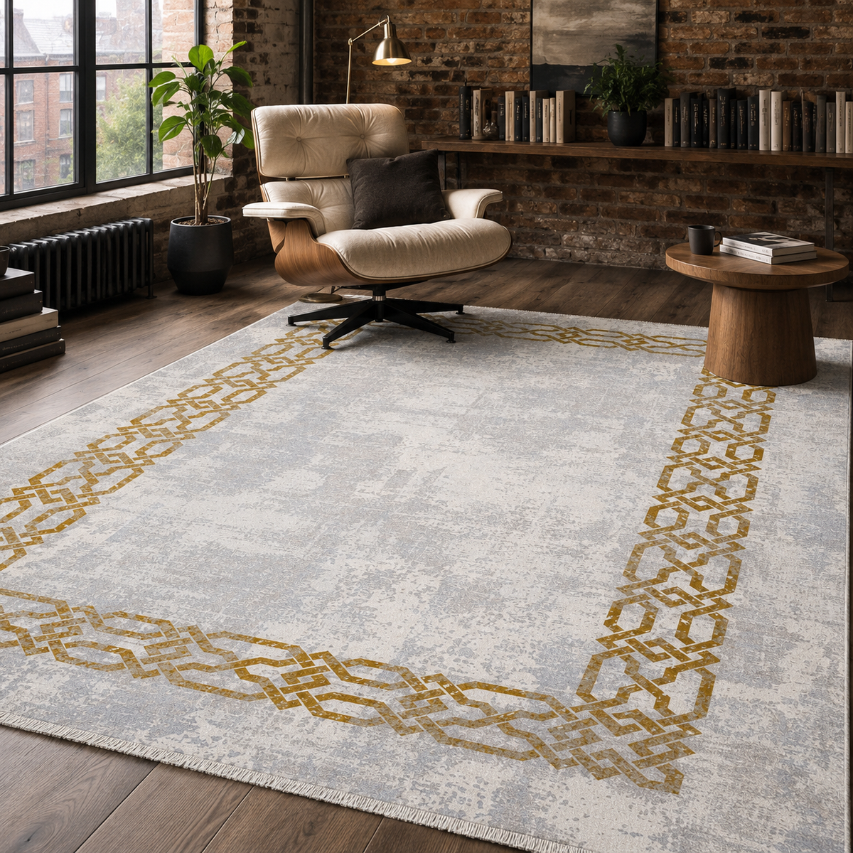 Tapis Moderne Gris Lavable Nino, vue 8