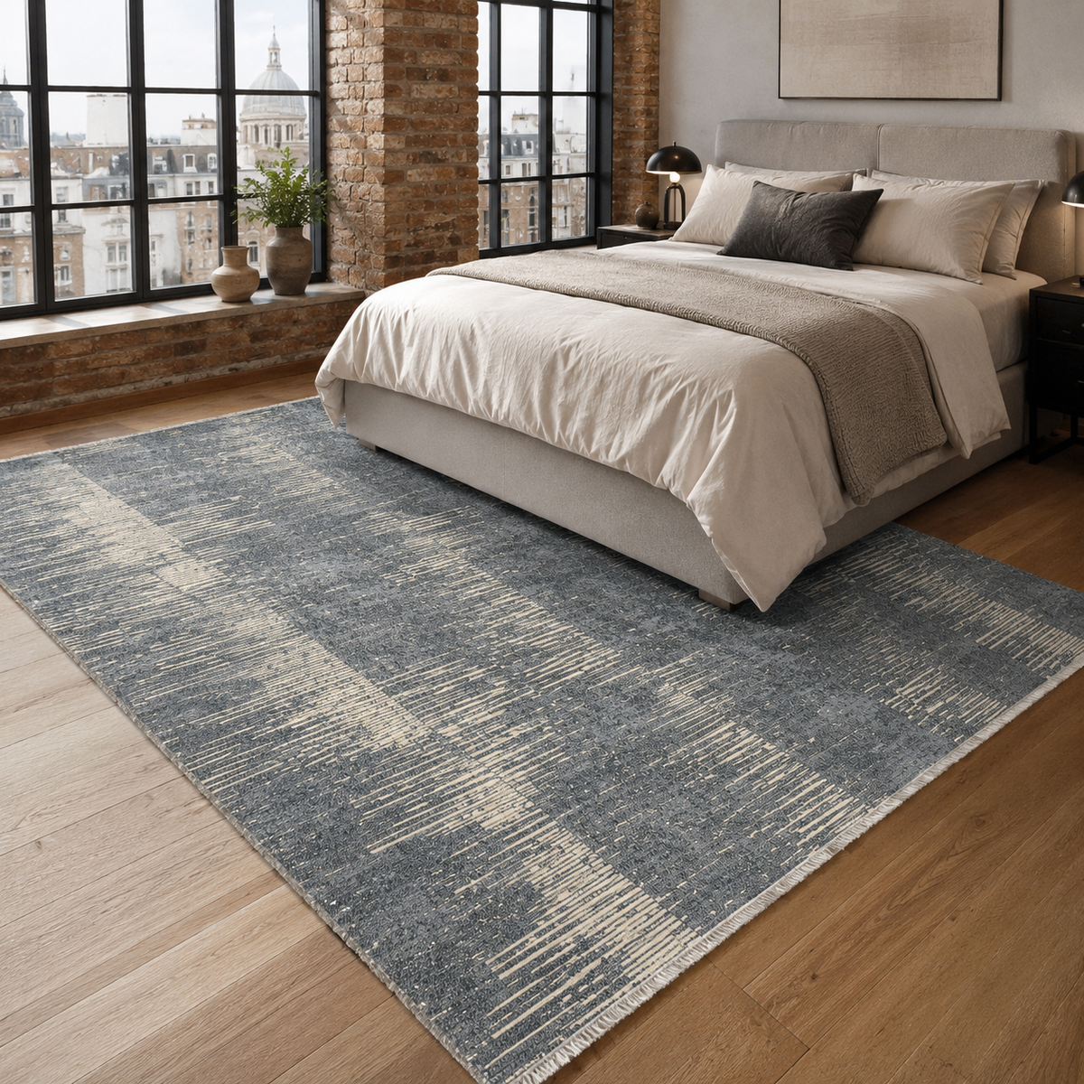Tapis Moderne Gris Lavable Bérénice, vue 5