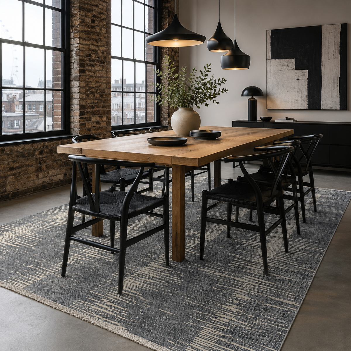 Tapis Moderne Gris Lavable Bérénice, vue 6