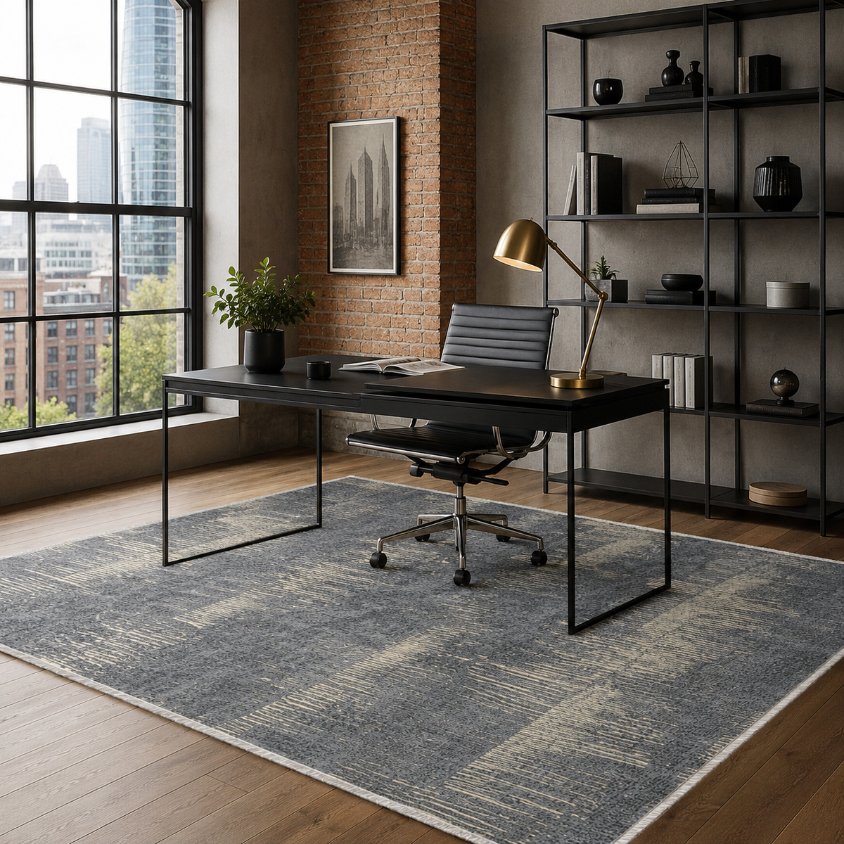 Tapis Moderne Gris Lavable Bérénice, vue 7