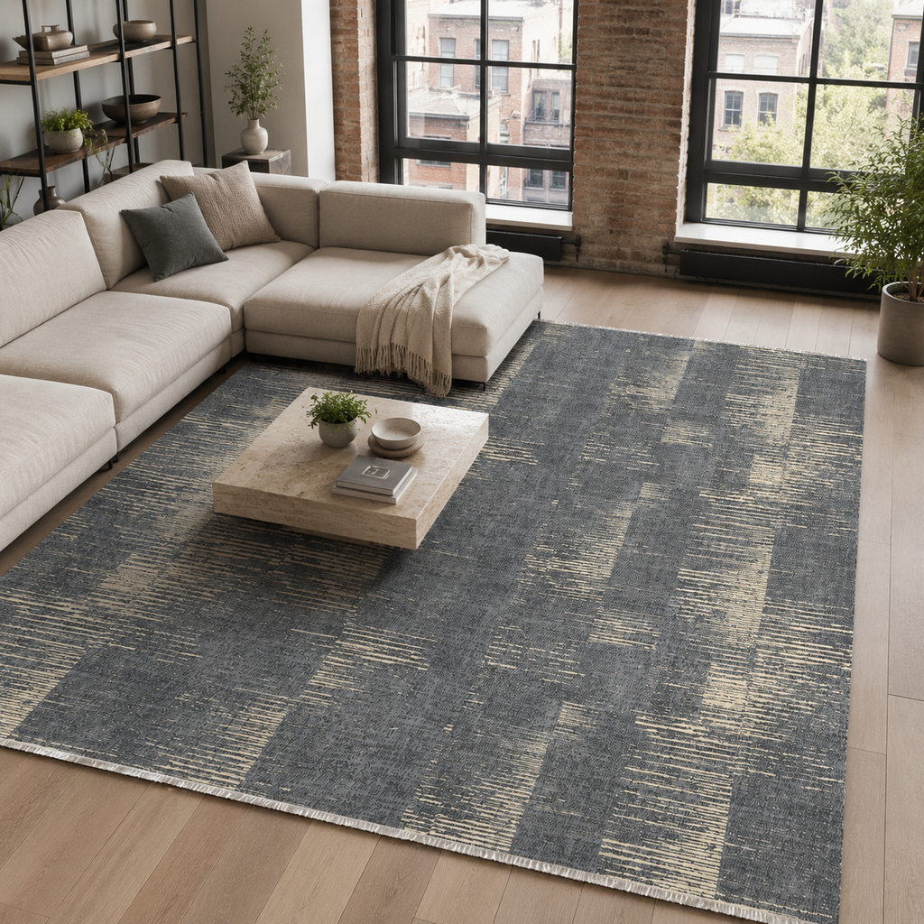 Tapis Moderne Gris Lavable Bérénice, vue 10