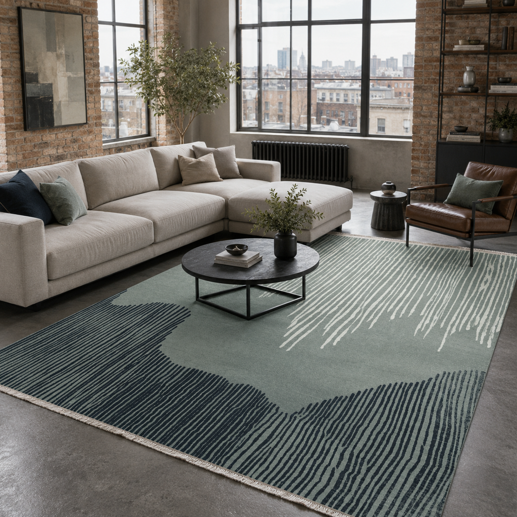 Tapis Moderne Gris Lavable Alizée, vue principale