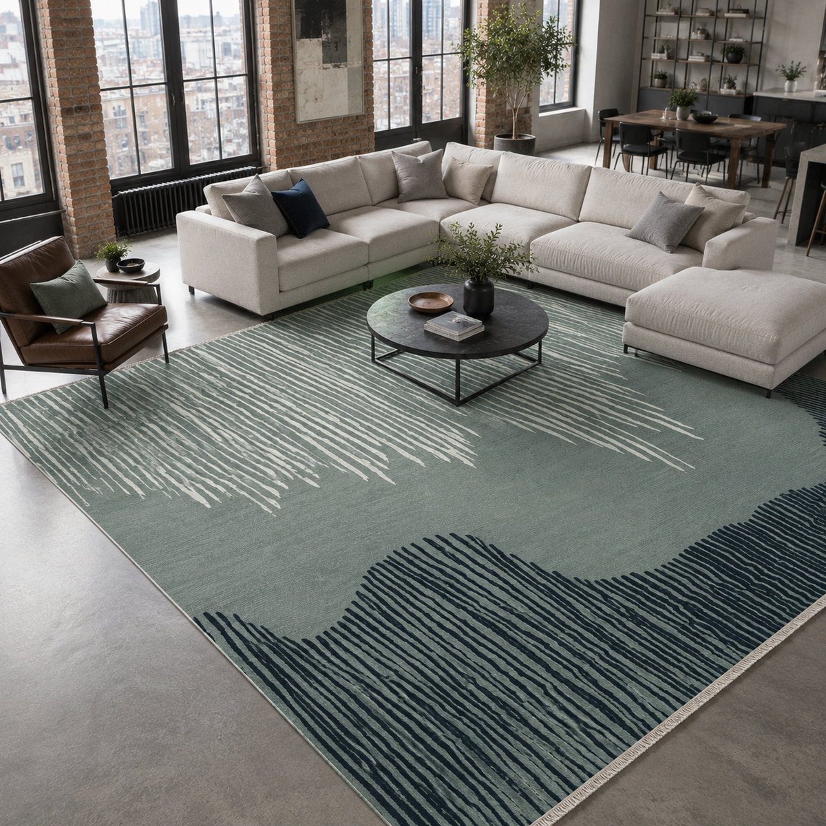 Tapis Moderne Gris Lavable Alizée, vue 4