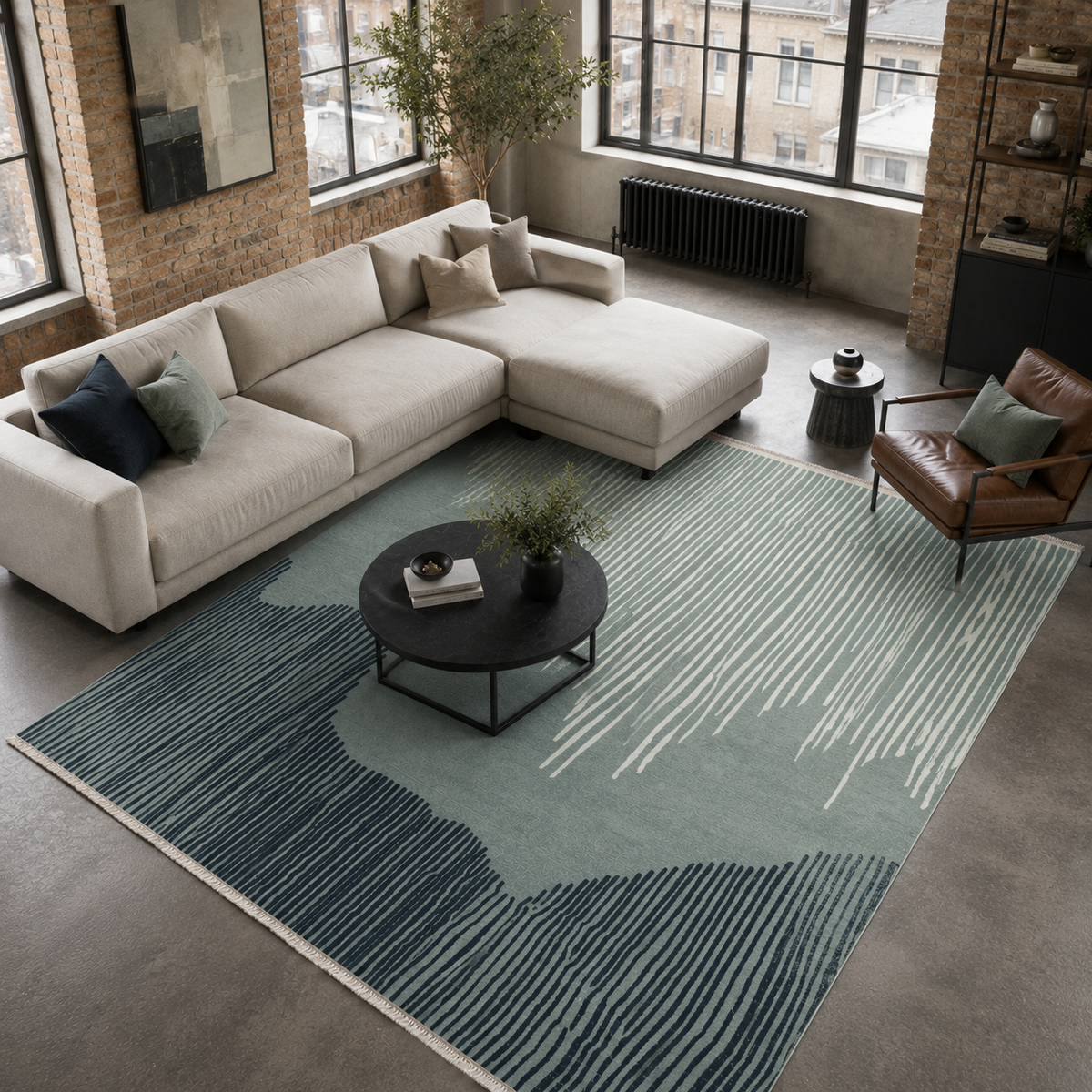 Tapis Moderne Gris Lavable Alizée, vue 5