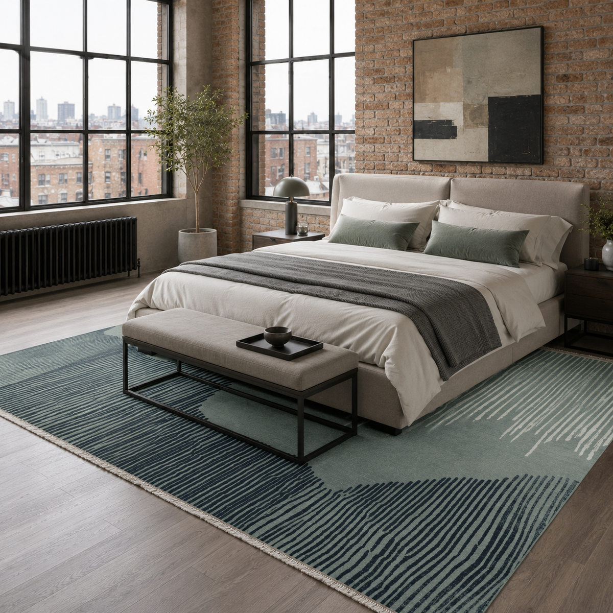 Tapis Moderne Gris Lavable Alizée, vue 6