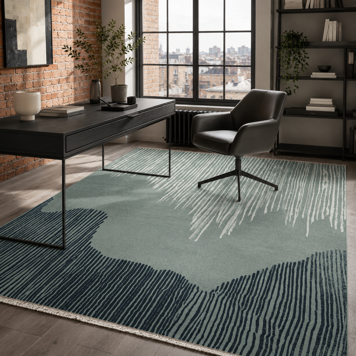 Tapis Moderne Gris Lavable Alizée, vue 8