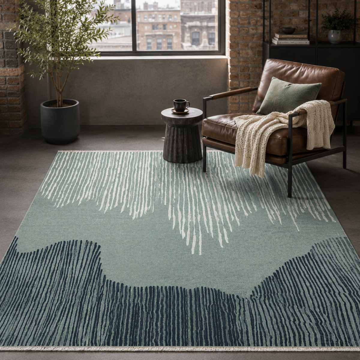 Tapis Moderne Gris Lavable Alizée, vue 9