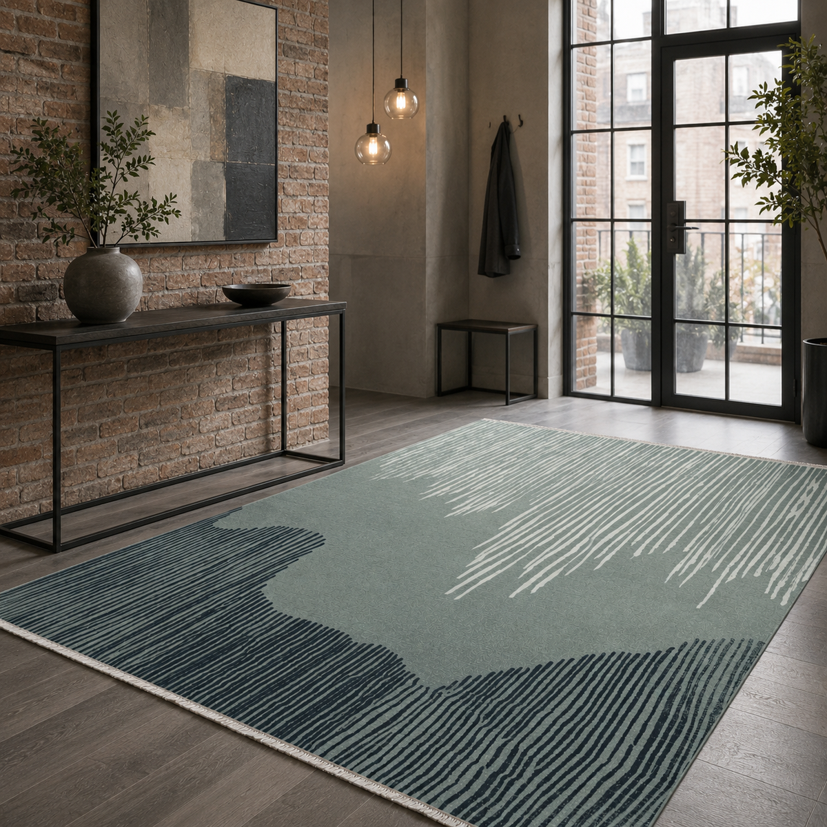 Tapis Moderne Gris Lavable Alizée, vue 10