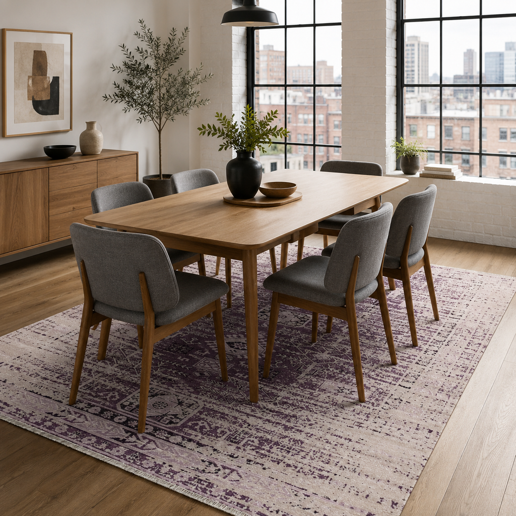Tapis Ethnique Vintage Gris Lavable Esmée, vue 6
