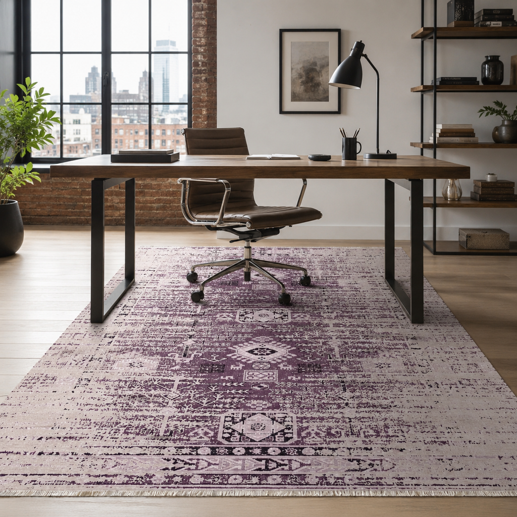 Tapis Ethnique Vintage Gris Lavable Esmée, vue 7