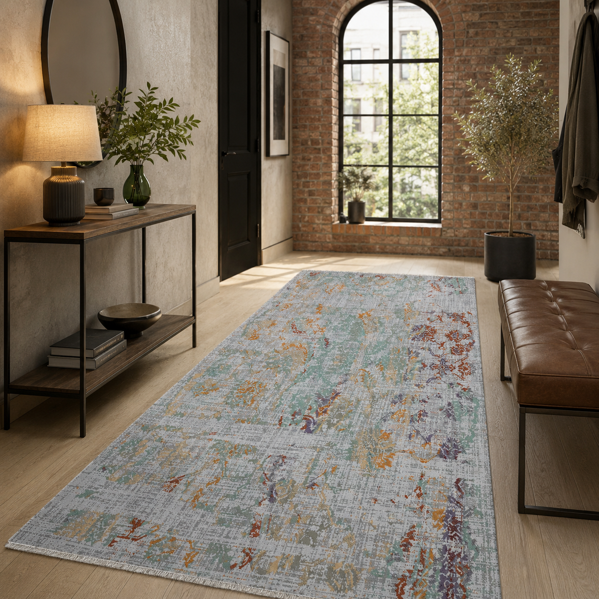 Tapis Moderne Gris Lavable Naïa, vue 9
