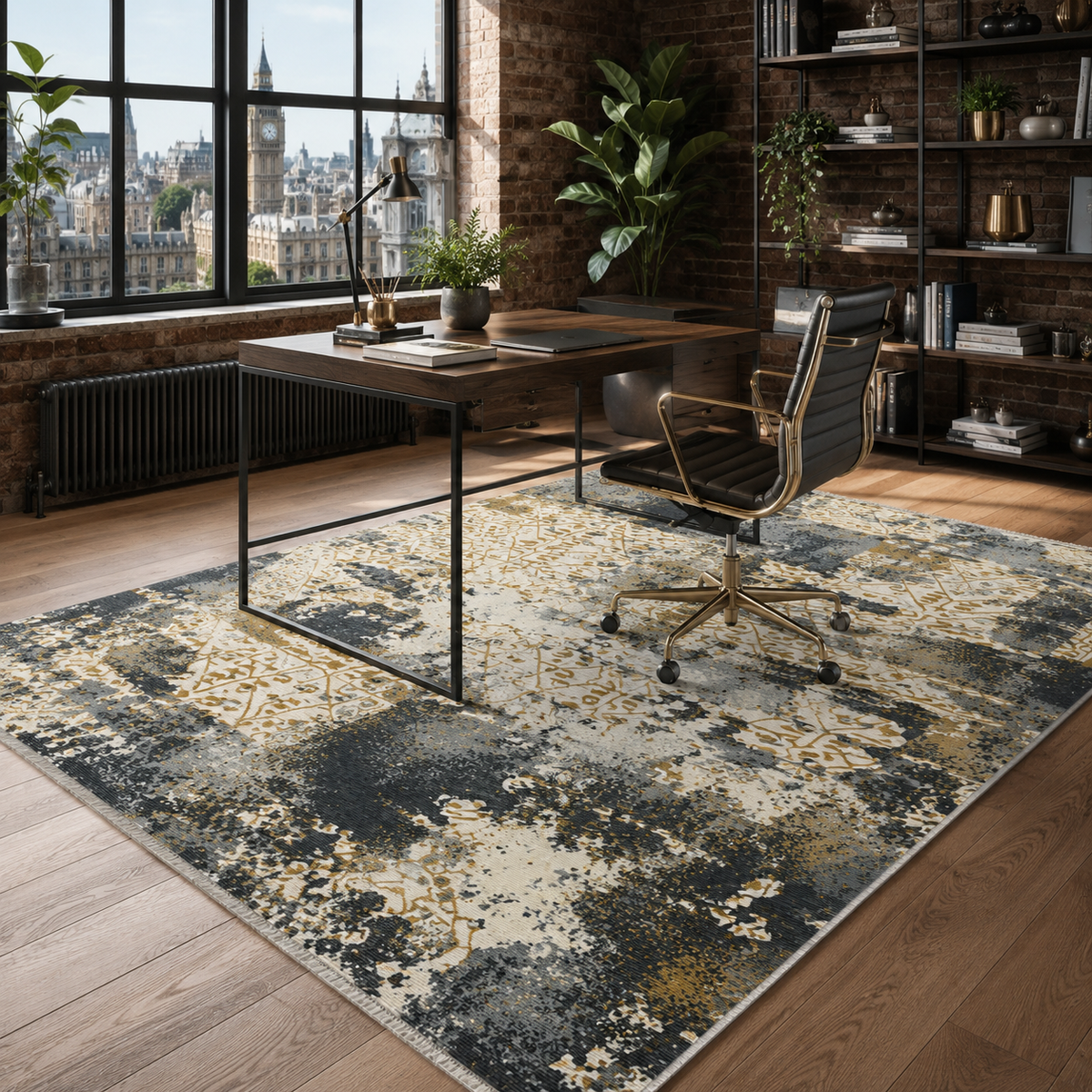 Tapis Moderne Gris Lavable Laurette, vue 6