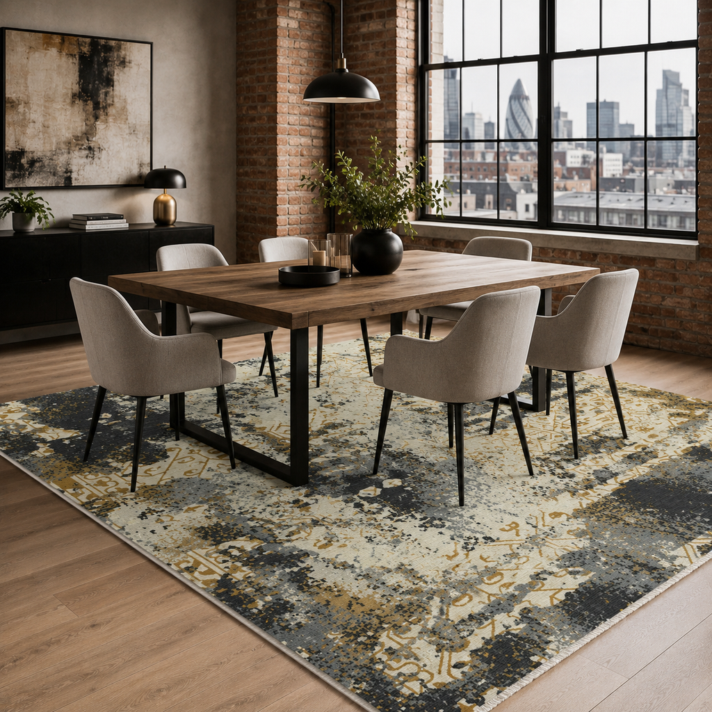 Tapis Moderne Gris Lavable Laurette, vue 7