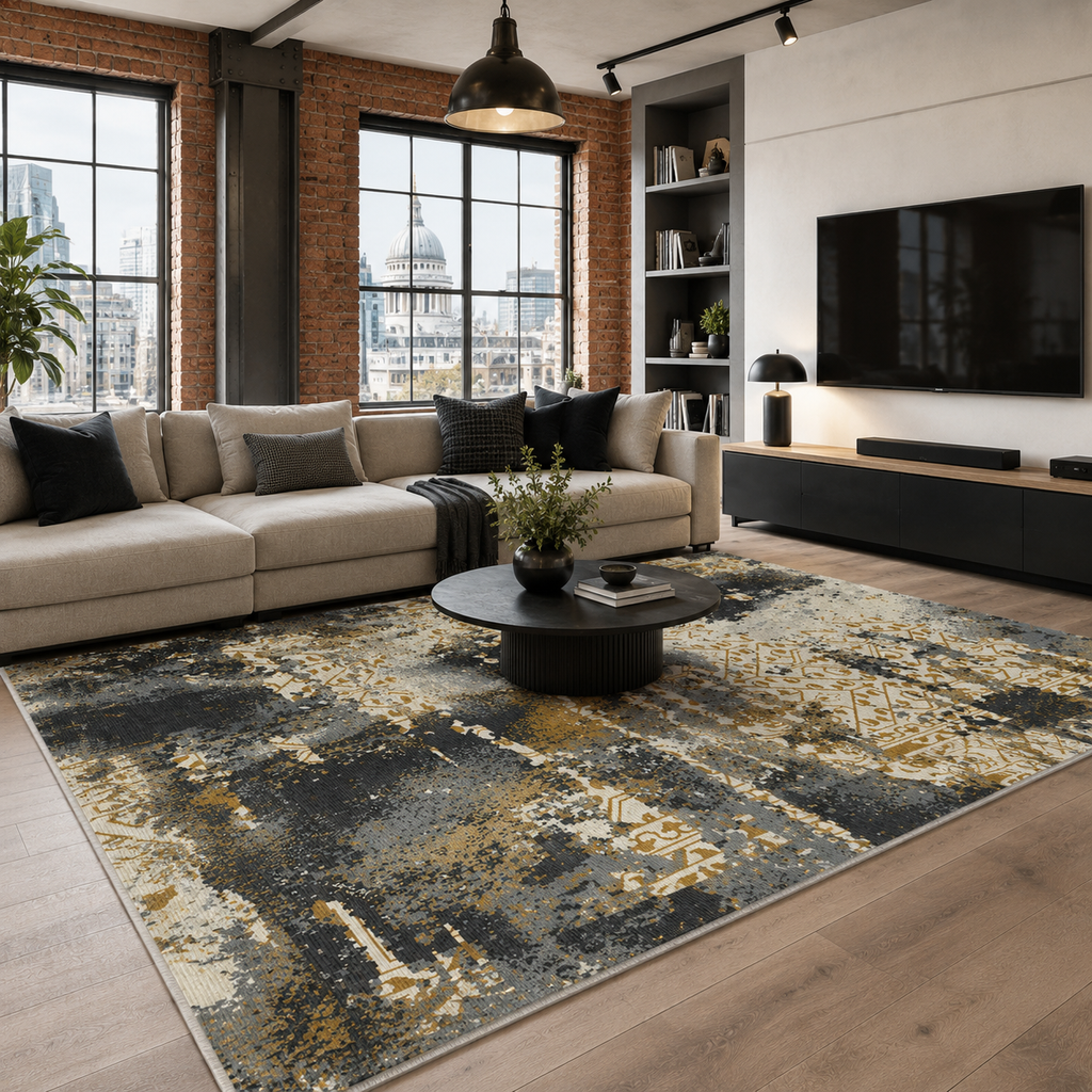 Tapis Moderne Gris Lavable Laurette, vue 9