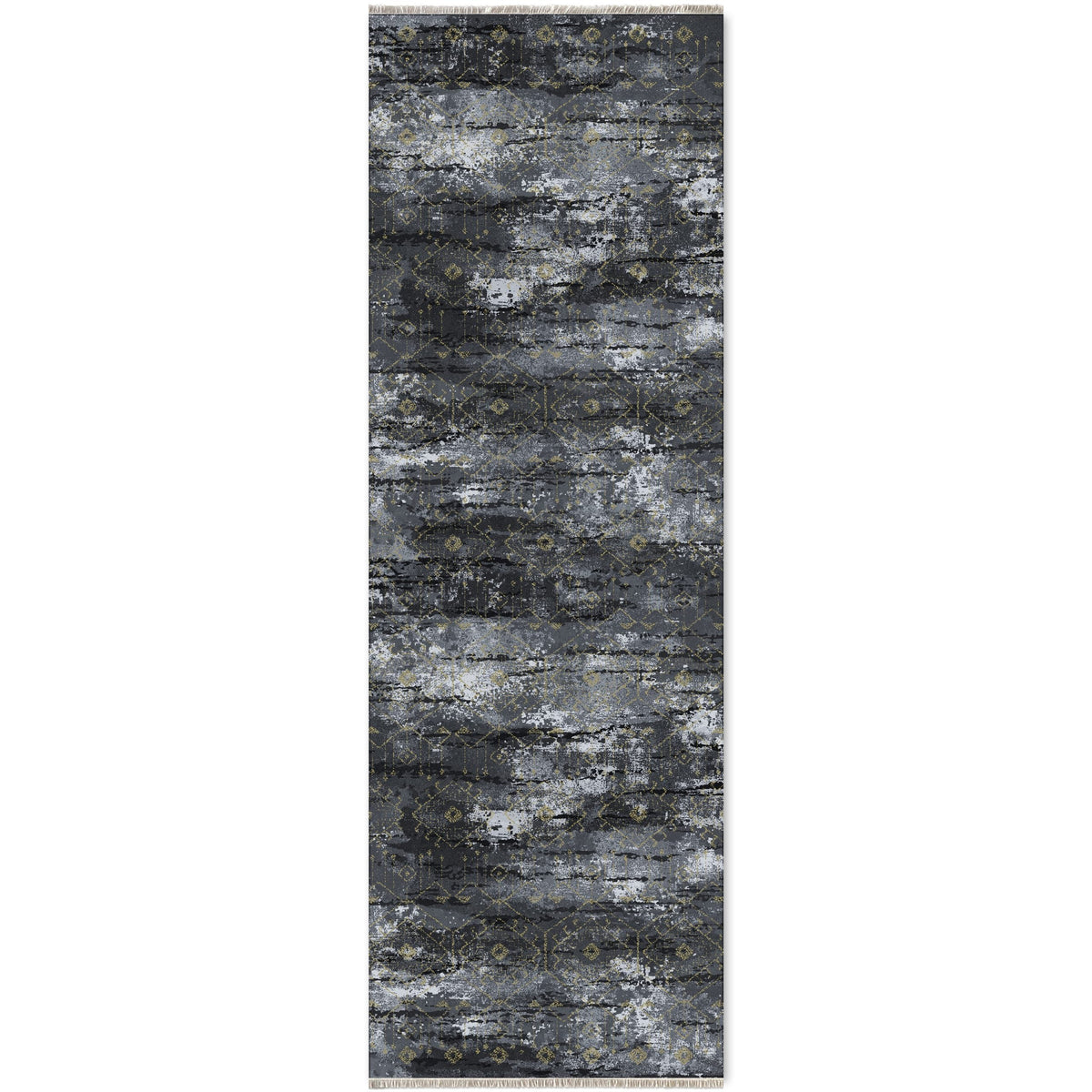 Détail du motif du tapis moderne gris lavable Zola