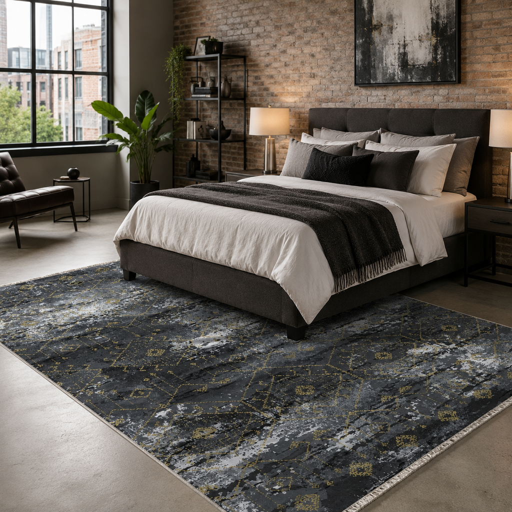 Tapis Moderne Gris Lavable Zola, vue 4