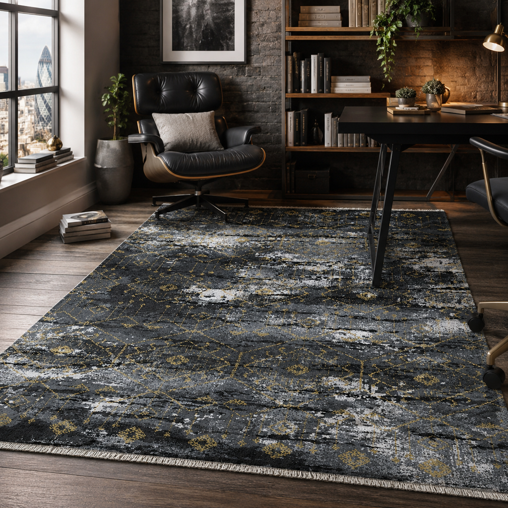 Tapis Moderne Gris Lavable Zola, vue 6