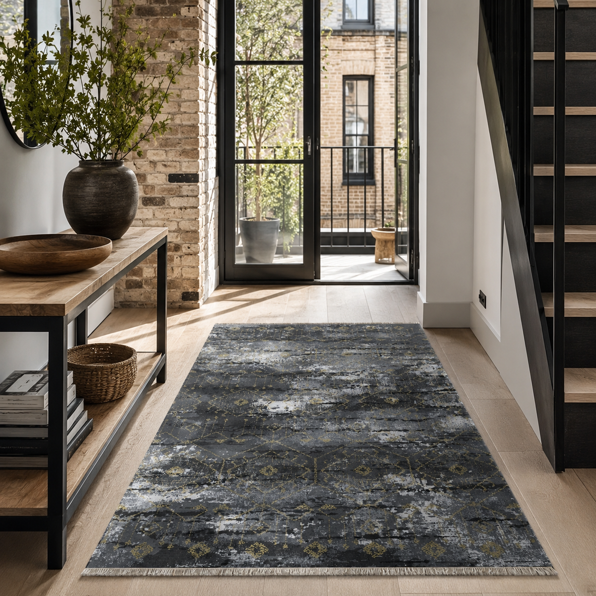 Tapis Moderne Gris Lavable Zola, vue 8