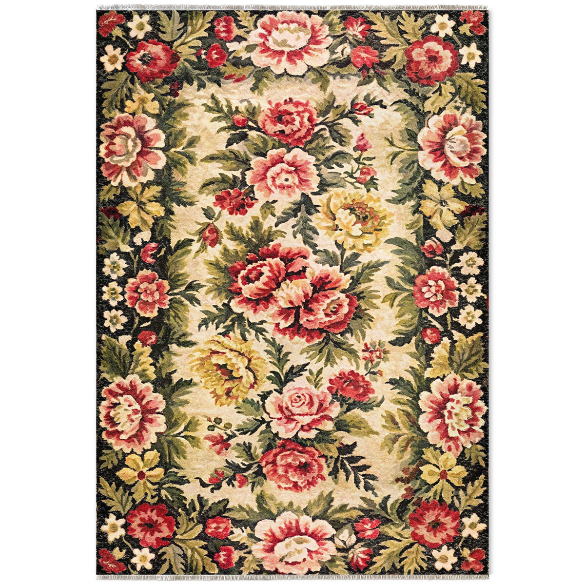 Détail du motif du tapis ethnique bordeaux lavable Cassandre