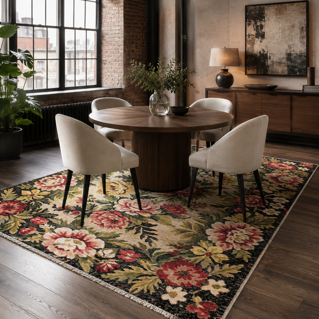 Tapis Ethnique Bordeaux Lavable Cassandre, vue 7