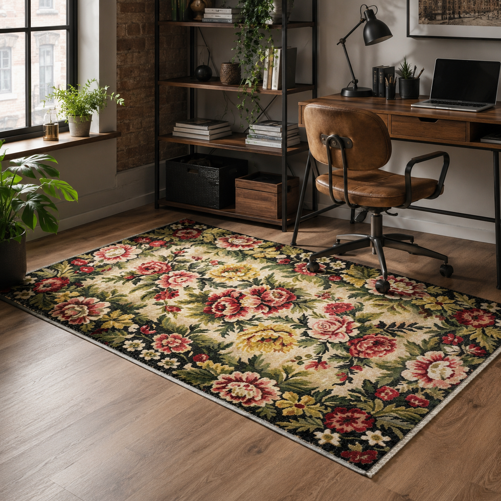 Tapis Ethnique Bordeaux Lavable Cassandre, vue 9