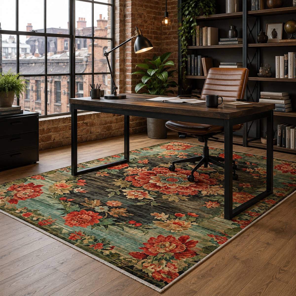 Tapis Abstrait Bordeaux Lavable Tulum, vue 7