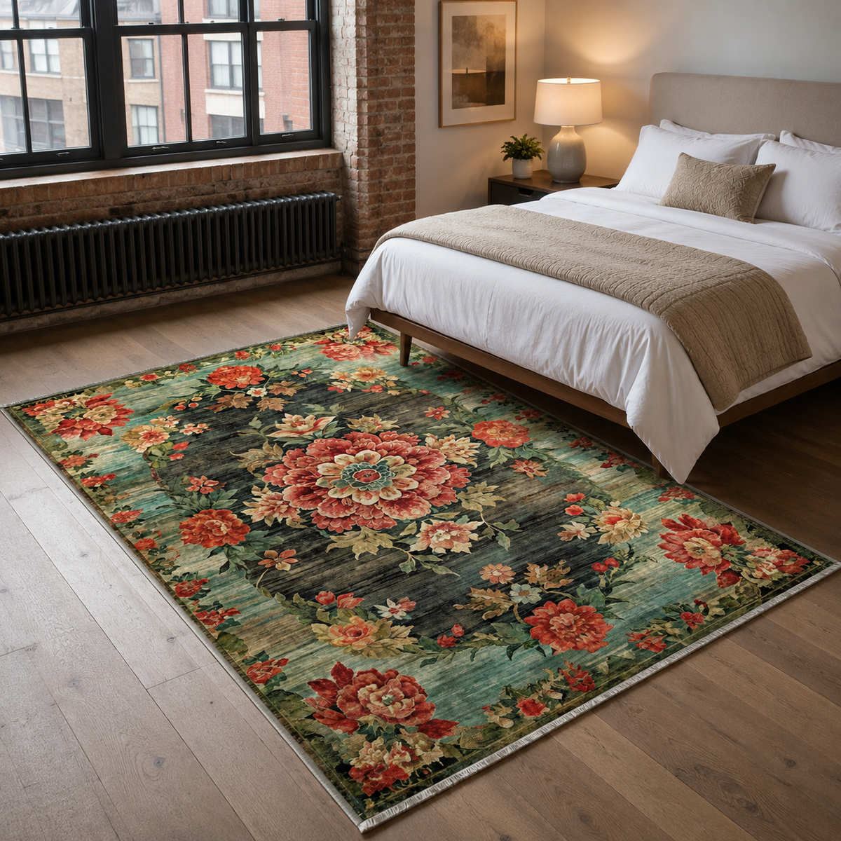 Tapis Abstrait Bordeaux Lavable Tulum, vue 10