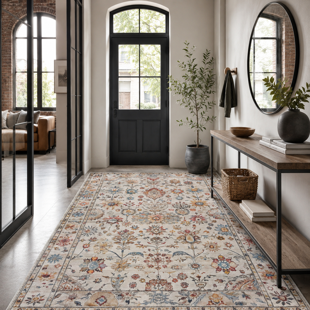 Tapis Classique Crème et Blanc Lavable Ariane, vue 10