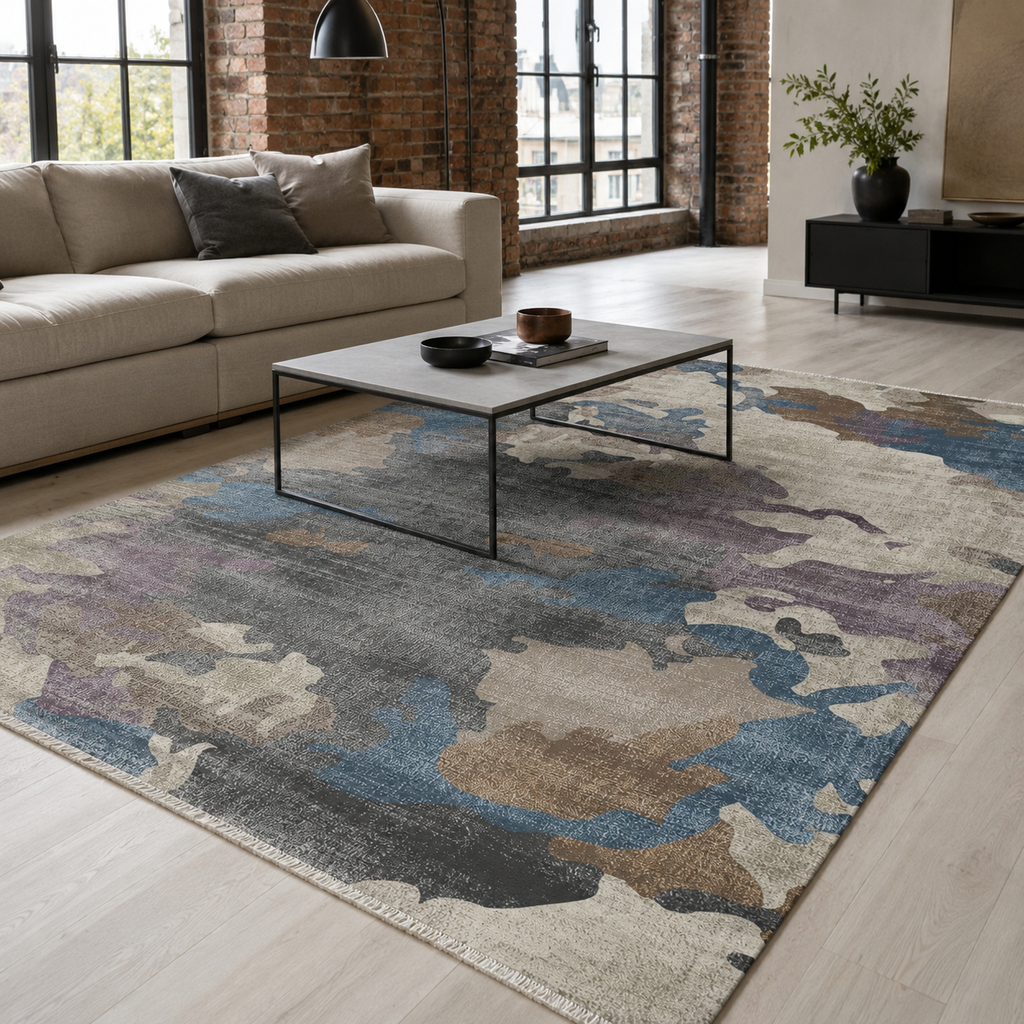 Tapis Moderne Gris Lavable Wadi, vue 3