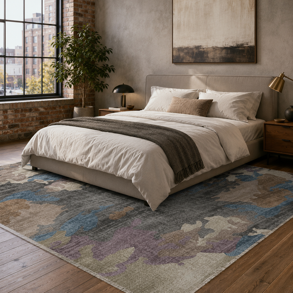 Tapis Moderne Gris Lavable Wadi, vue 5