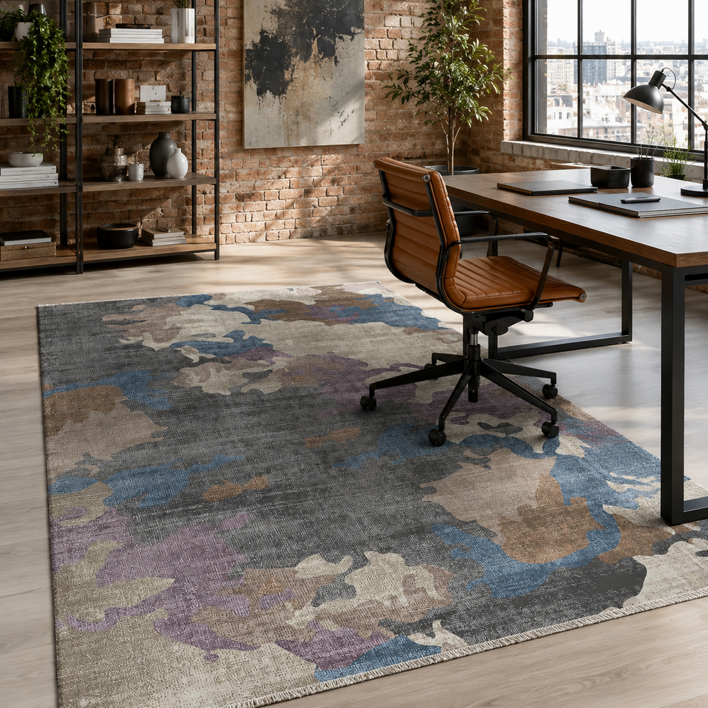 Tapis Moderne Gris Lavable Wadi, vue 7