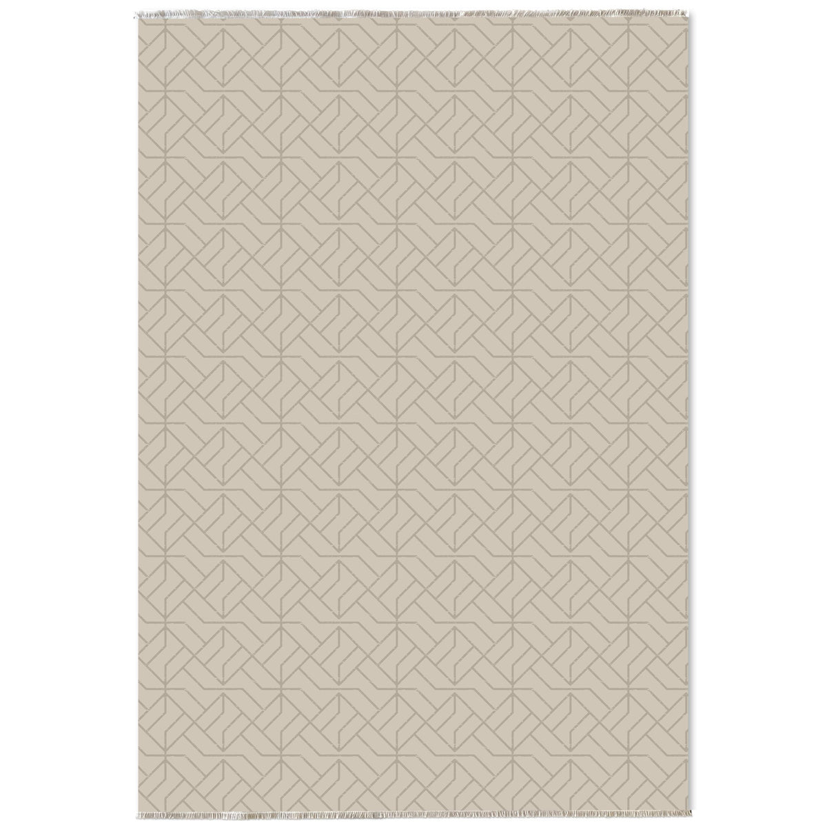 Détail du motif du tapis moderne crème et blanc lavable Oriane