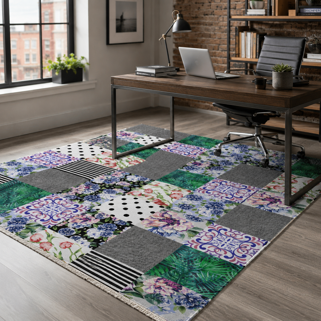Tapis Géométrique Moderne Gris Lavable Sarah, vue 6