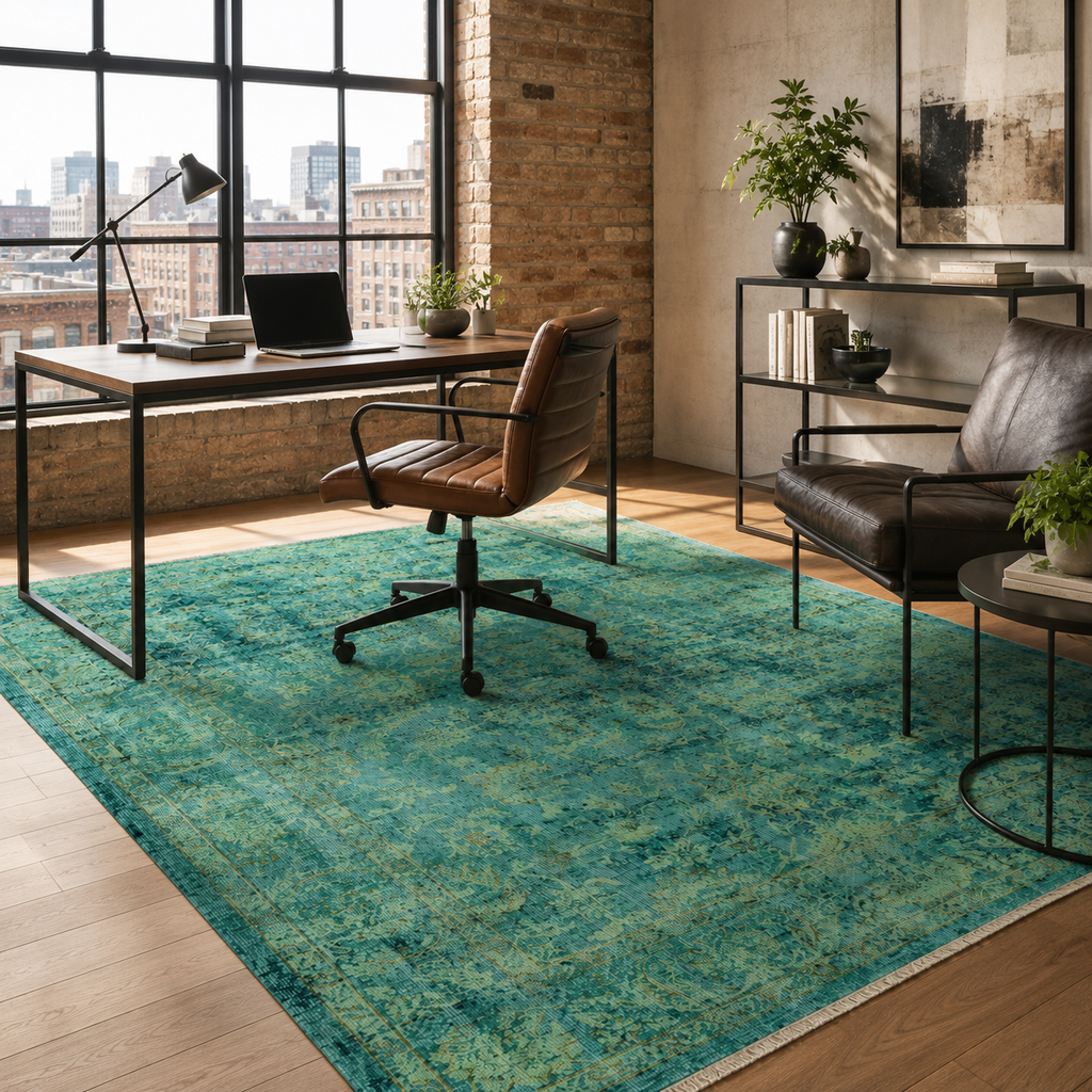 Tapis Vintage Gris Lavable Flora, vue 7