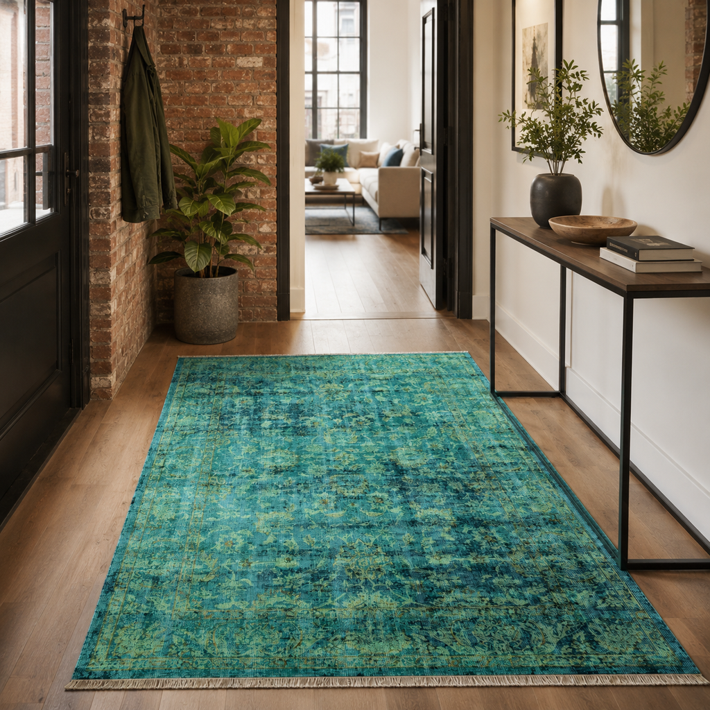 Tapis Vintage Gris Lavable Flora, vue 9