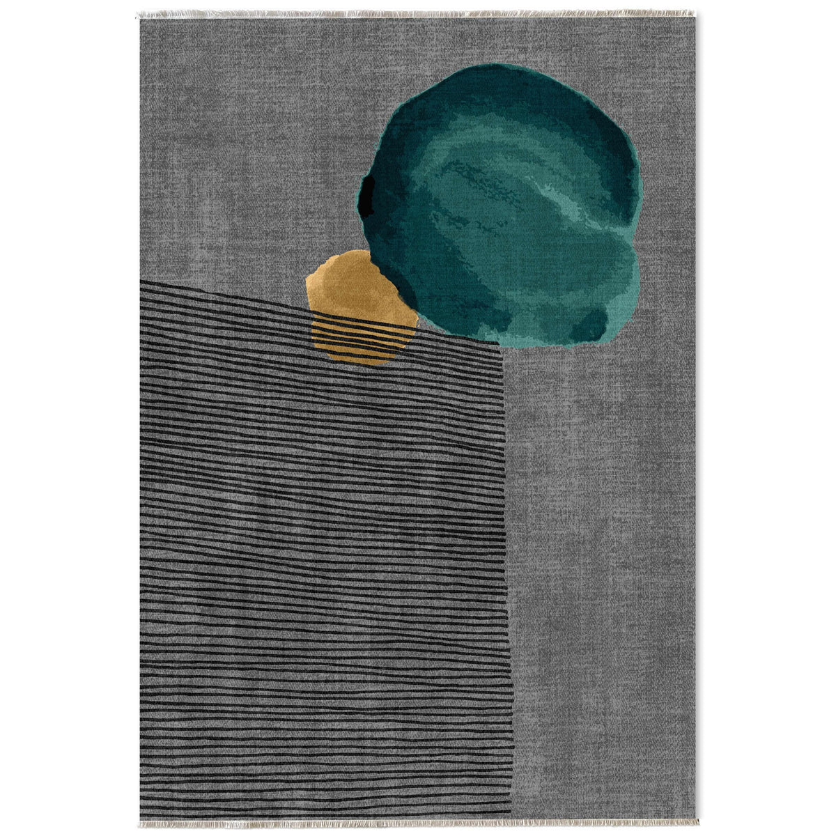 Détail du motif du tapis moderne gris lavable Raphaëlle