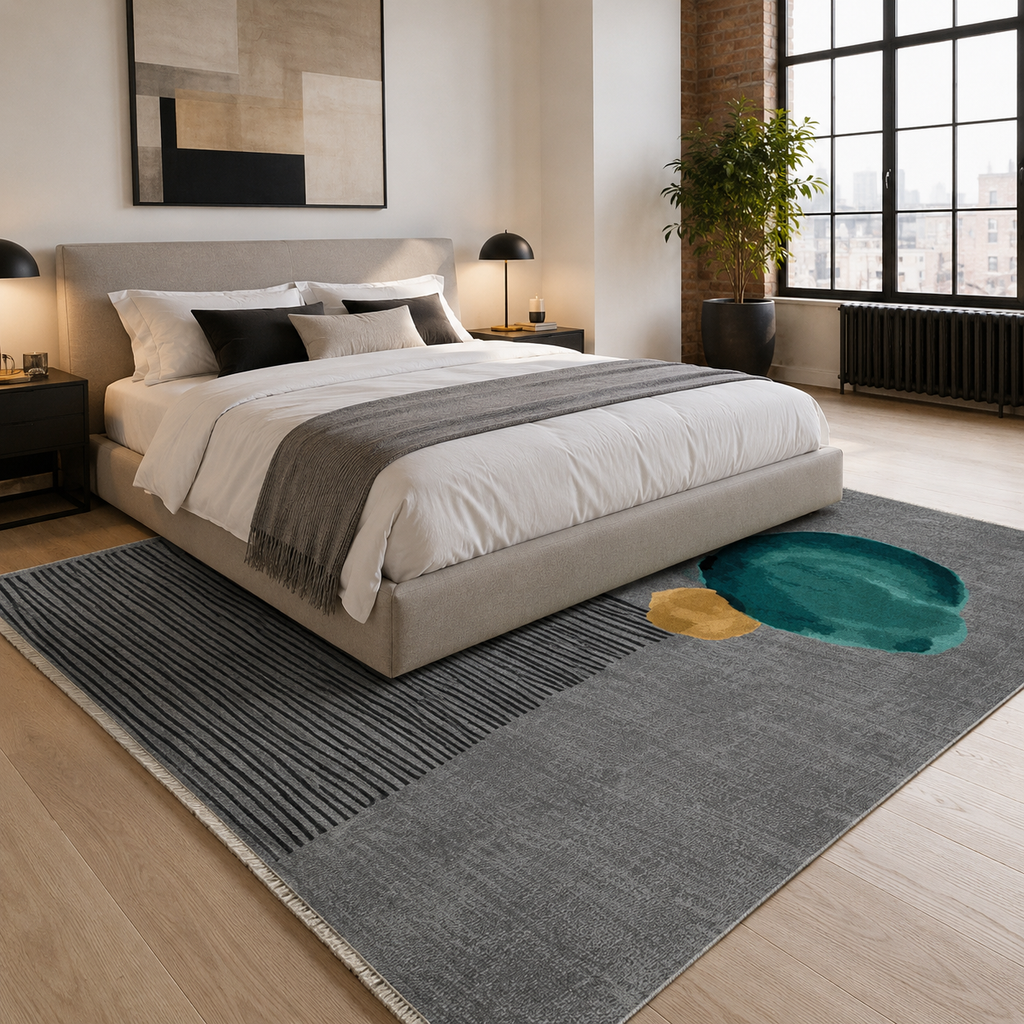 Tapis Moderne Gris Lavable Raphaëlle, vue 5