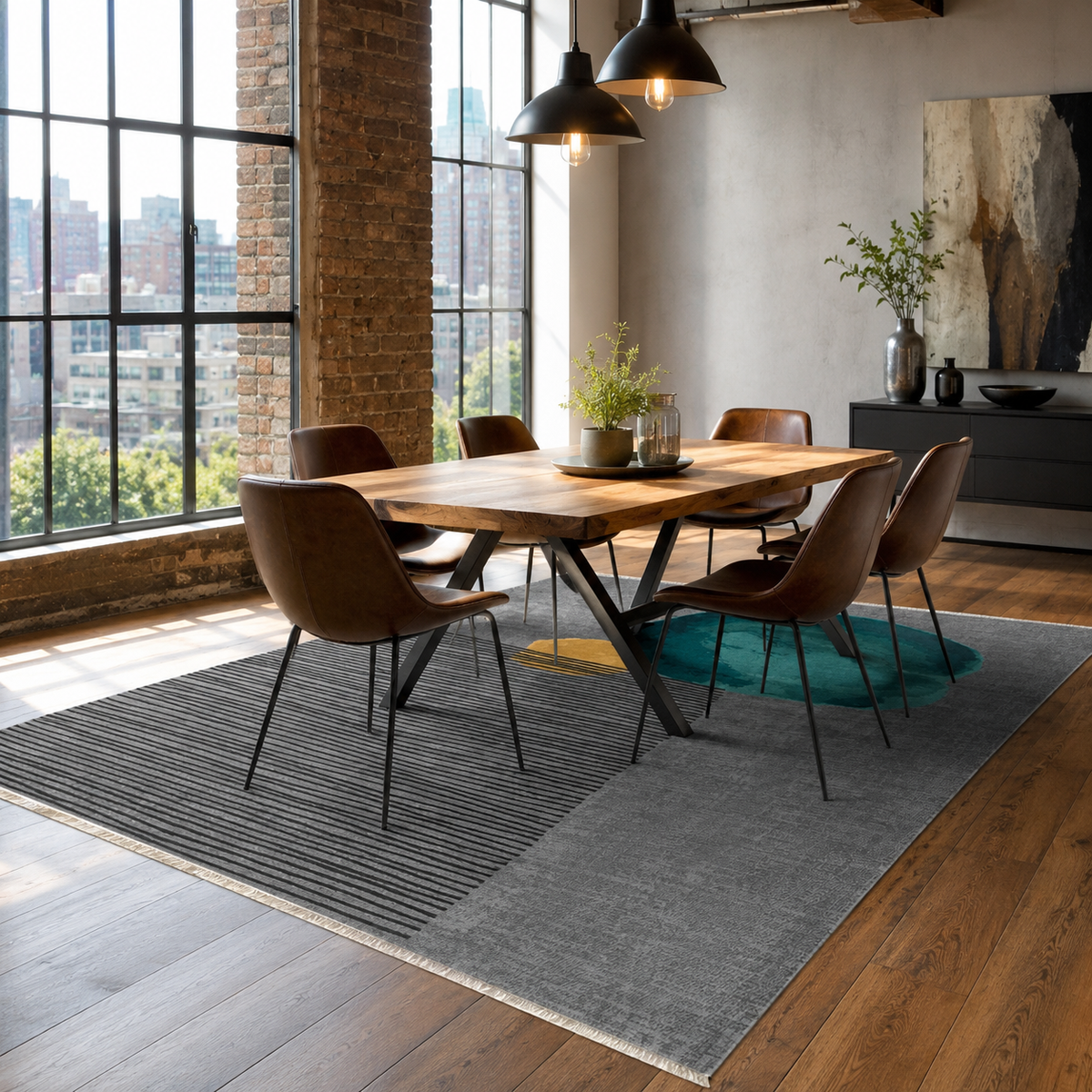 Tapis Moderne Gris Lavable Raphaëlle, vue 6