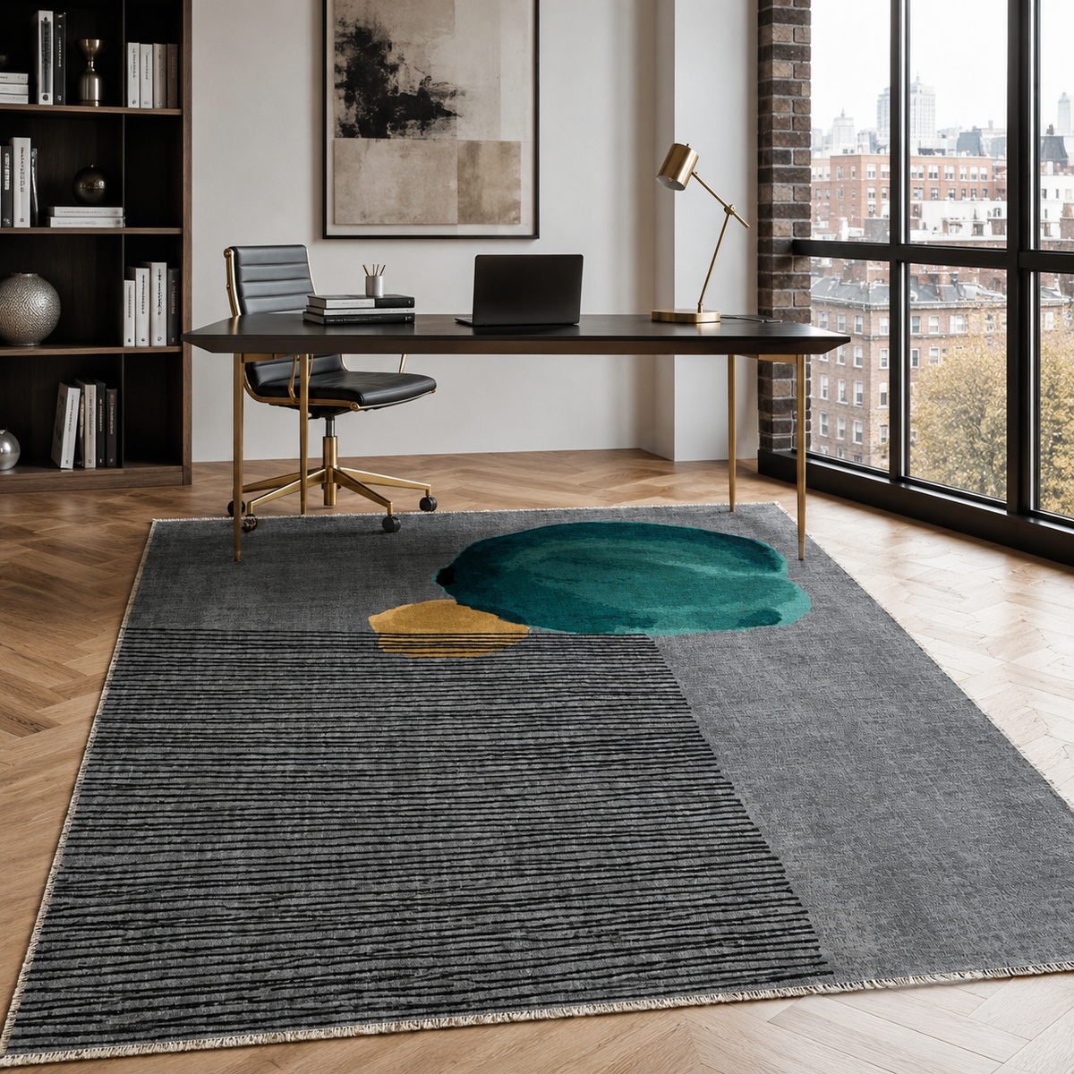 Tapis Moderne Gris Lavable Raphaëlle, vue 7