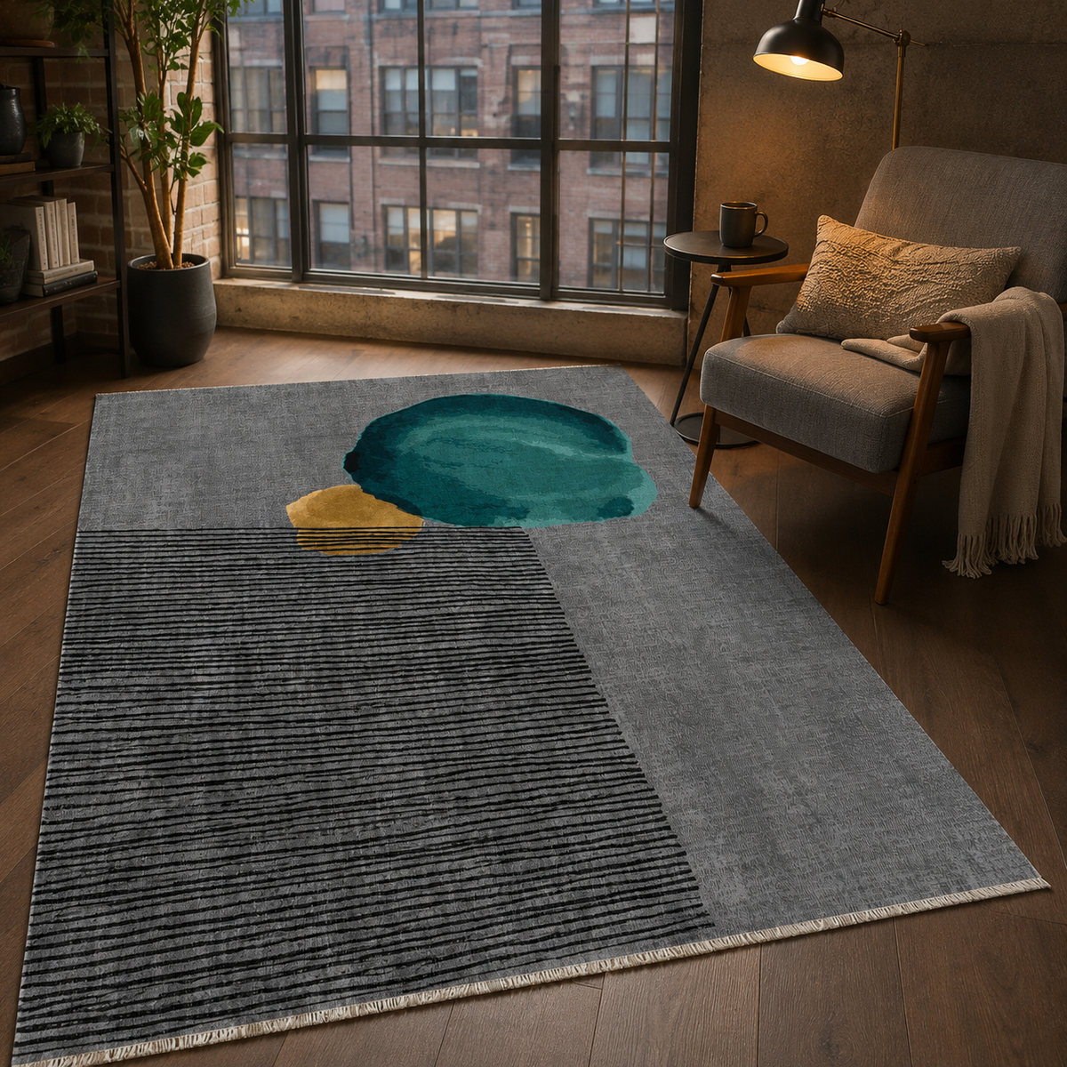 Tapis Moderne Gris Lavable Raphaëlle, vue 8