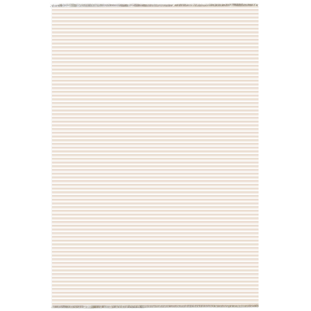 Détail du motif du tapis géométrique moderne crème et blanc lavable Sofia