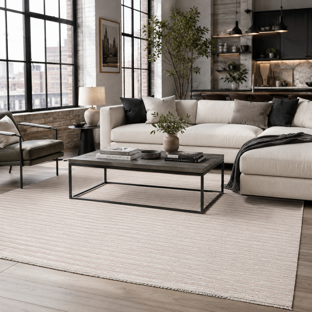Tapis Moderne Gris Lavable Néroli, vue principale