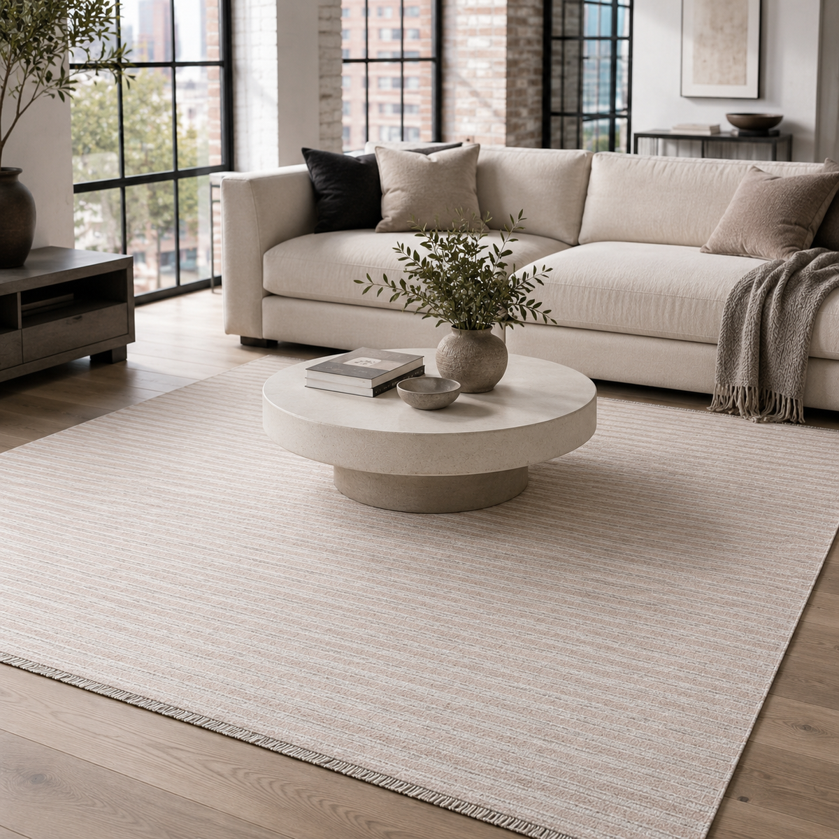 Tapis Moderne Gris Lavable Néroli, vue 4