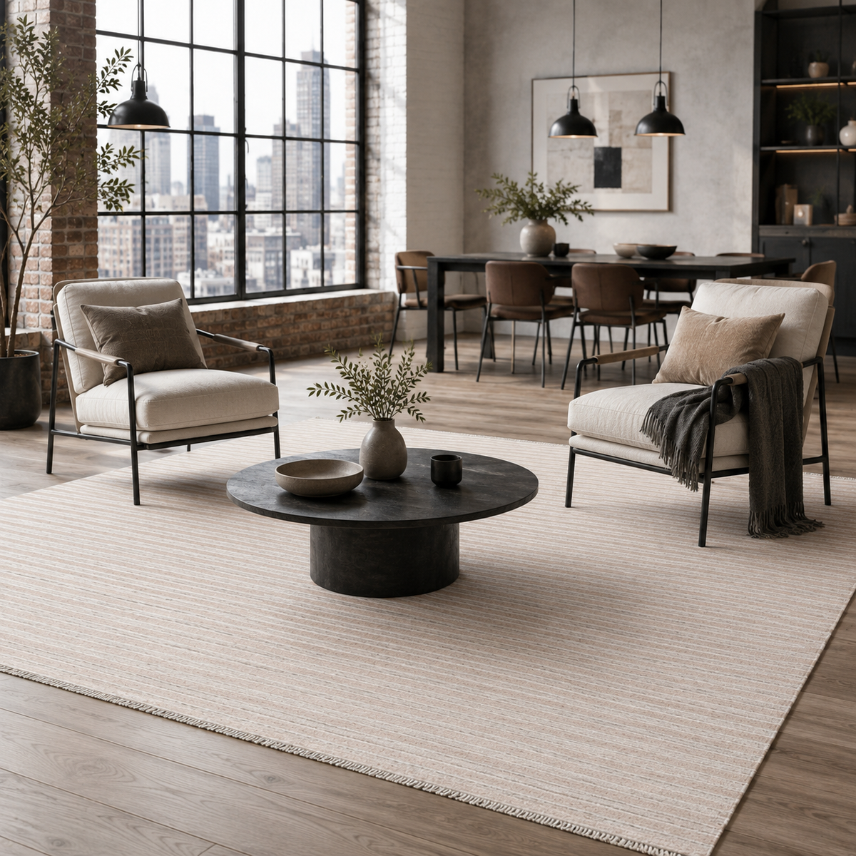 Tapis Moderne Gris Lavable Néroli, vue 6