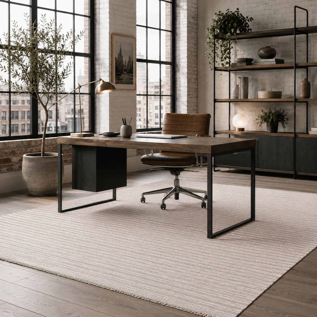 Tapis Moderne Gris Lavable Néroli, vue 7